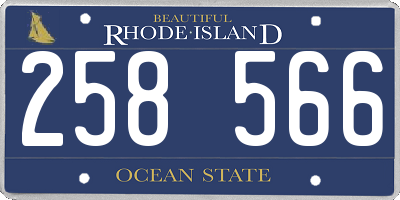 RI license plate 258566
