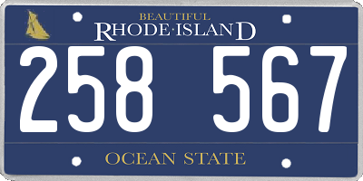 RI license plate 258567