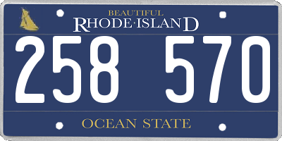 RI license plate 258570