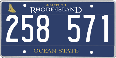 RI license plate 258571