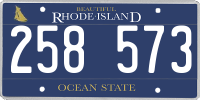 RI license plate 258573