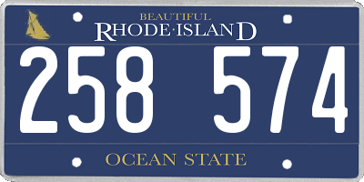 RI license plate 258574