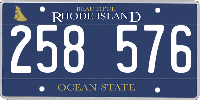RI license plate 258576