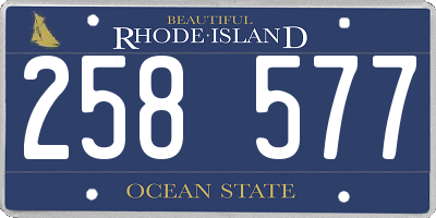 RI license plate 258577