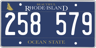 RI license plate 258579