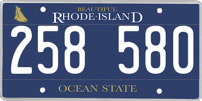 RI license plate 258580