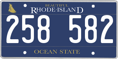 RI license plate 258582