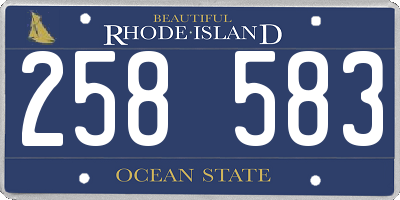 RI license plate 258583