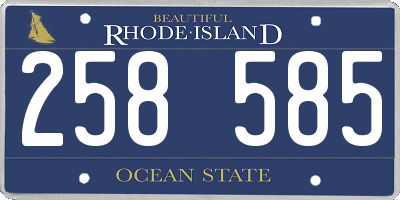 RI license plate 258585