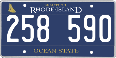 RI license plate 258590