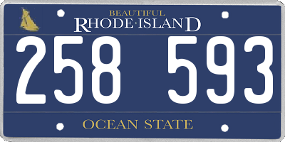 RI license plate 258593