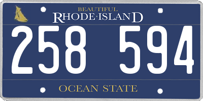 RI license plate 258594