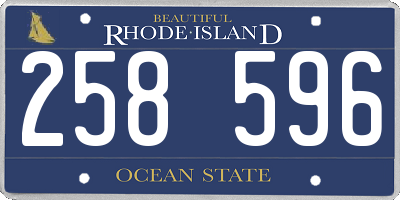 RI license plate 258596