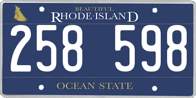 RI license plate 258598