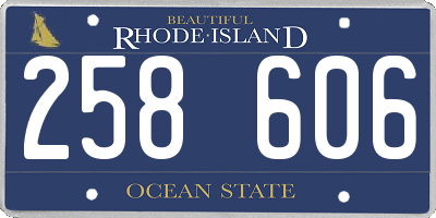 RI license plate 258606