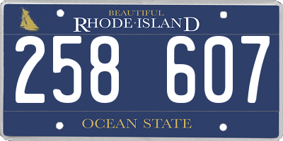 RI license plate 258607