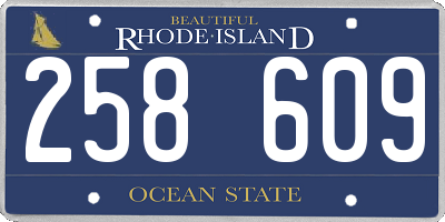 RI license plate 258609