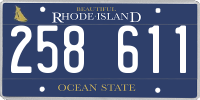 RI license plate 258611