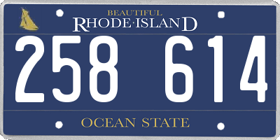 RI license plate 258614