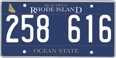 RI license plate 258616