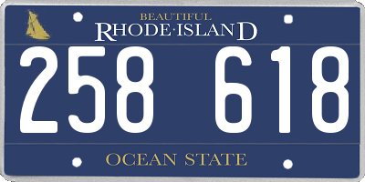 RI license plate 258618