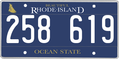 RI license plate 258619