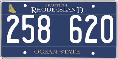 RI license plate 258620