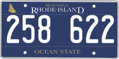RI license plate 258622