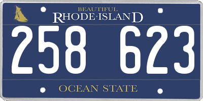 RI license plate 258623