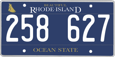 RI license plate 258627
