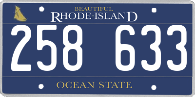 RI license plate 258633