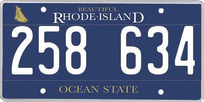 RI license plate 258634