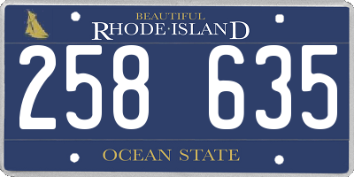 RI license plate 258635