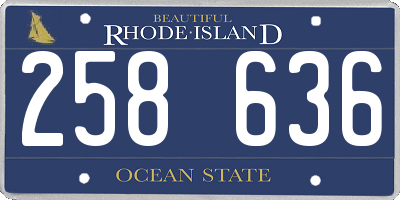 RI license plate 258636