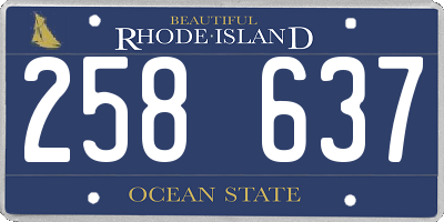 RI license plate 258637