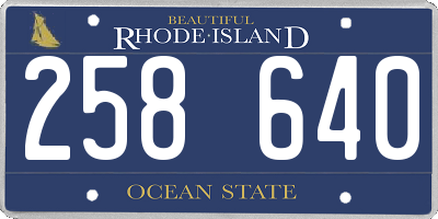 RI license plate 258640