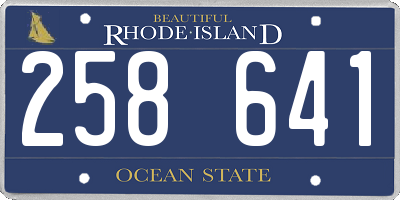 RI license plate 258641