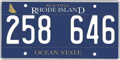 RI license plate 258646