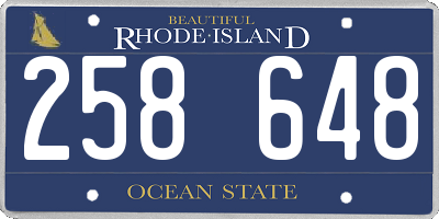 RI license plate 258648