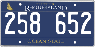 RI license plate 258652