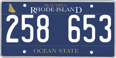 RI license plate 258653