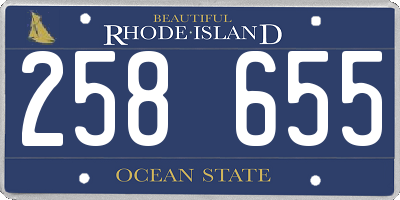 RI license plate 258655