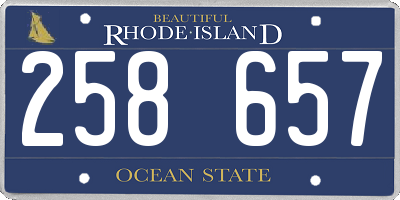 RI license plate 258657