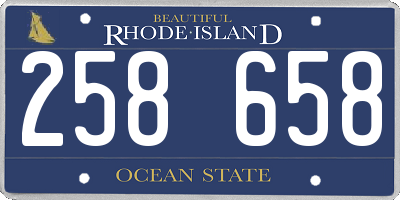 RI license plate 258658
