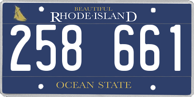 RI license plate 258661