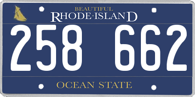 RI license plate 258662
