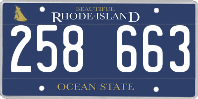 RI license plate 258663