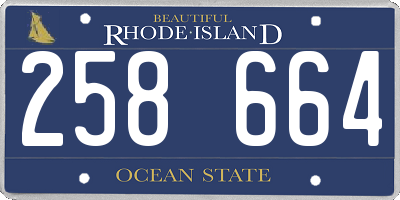RI license plate 258664