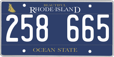 RI license plate 258665