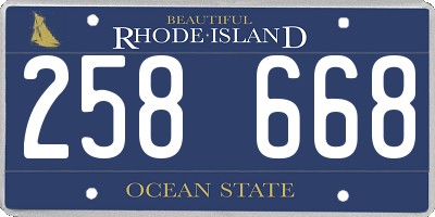 RI license plate 258668